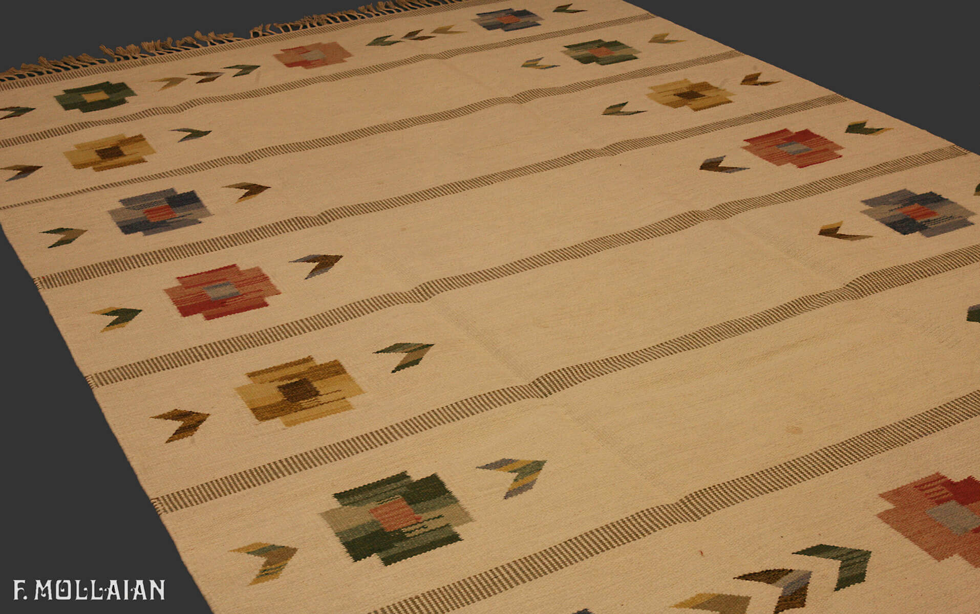 Semi-Antique Suédois Kilim n°:28364699